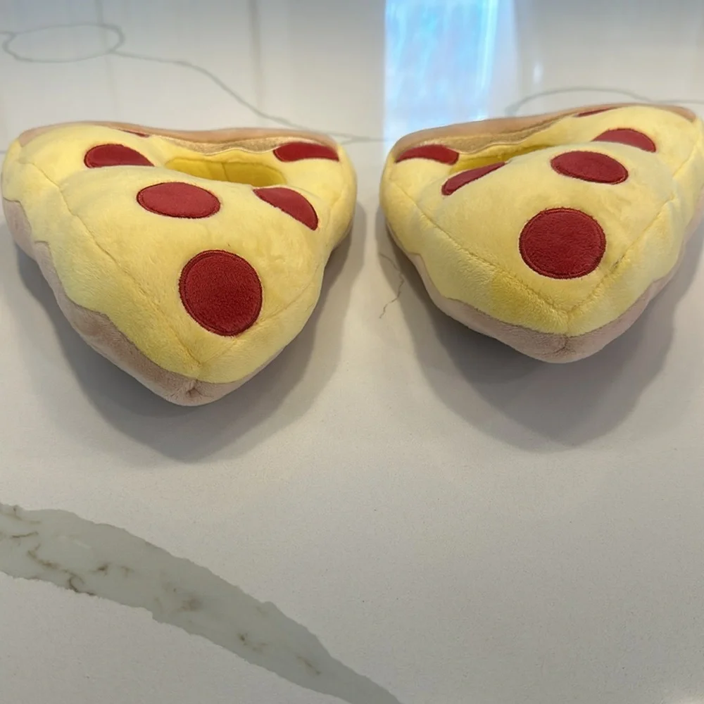 J crew crewcuts pepperoni pizza slippers toddler size k9 yellow  red 🍕